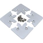 Angolare Squadretta per Profilo Alluminio Largo Acciaio Zincato 4 pezzi con 8 viti